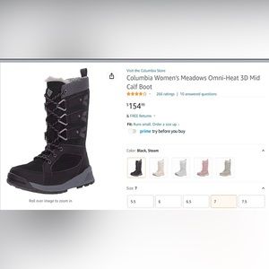 Columbia women winter boots (waterproof) size 7( actual size 6)
